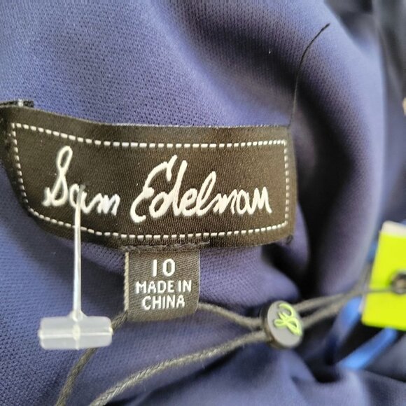 New - Sam Edelman Cropped Jumpsuit Navy Women Size 10 - Picture 7 of 16